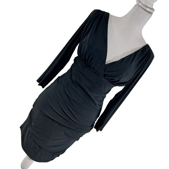 BISOU BISOU! RAVISHING TIERED SKIRT, CRISS,-CROSS TOP STRETCH BLACK DRESS! SZ 8 - Picture 8 of 8